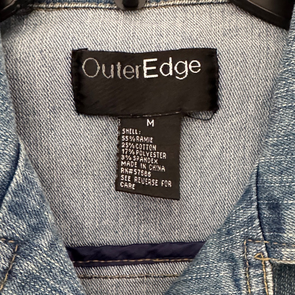 Outer Edge Denim Jacket Size Medium - image 3